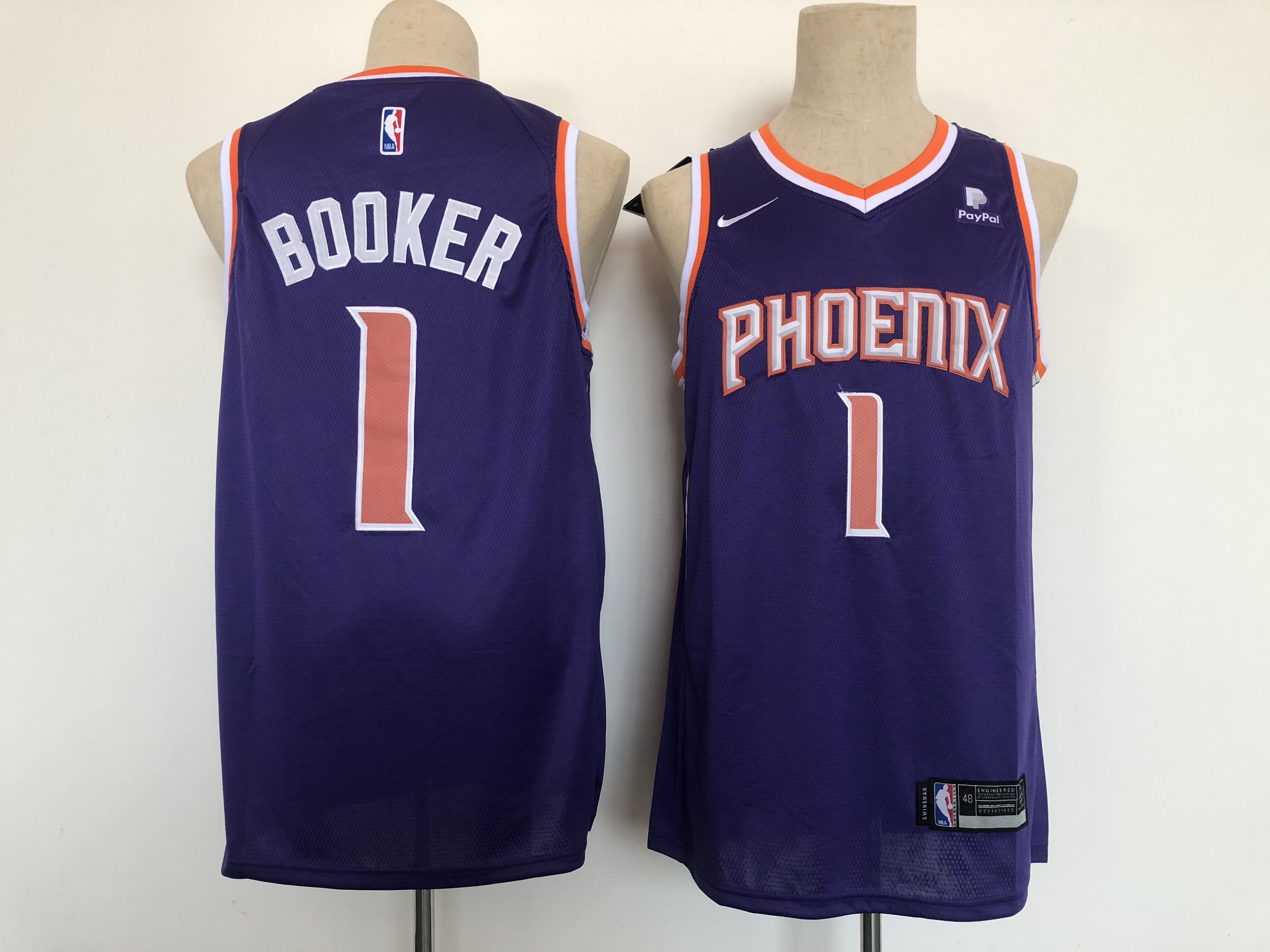 Cheap Men Phoenix Suns 1 Booker Purple Game Nike 2021 NBA Jersey